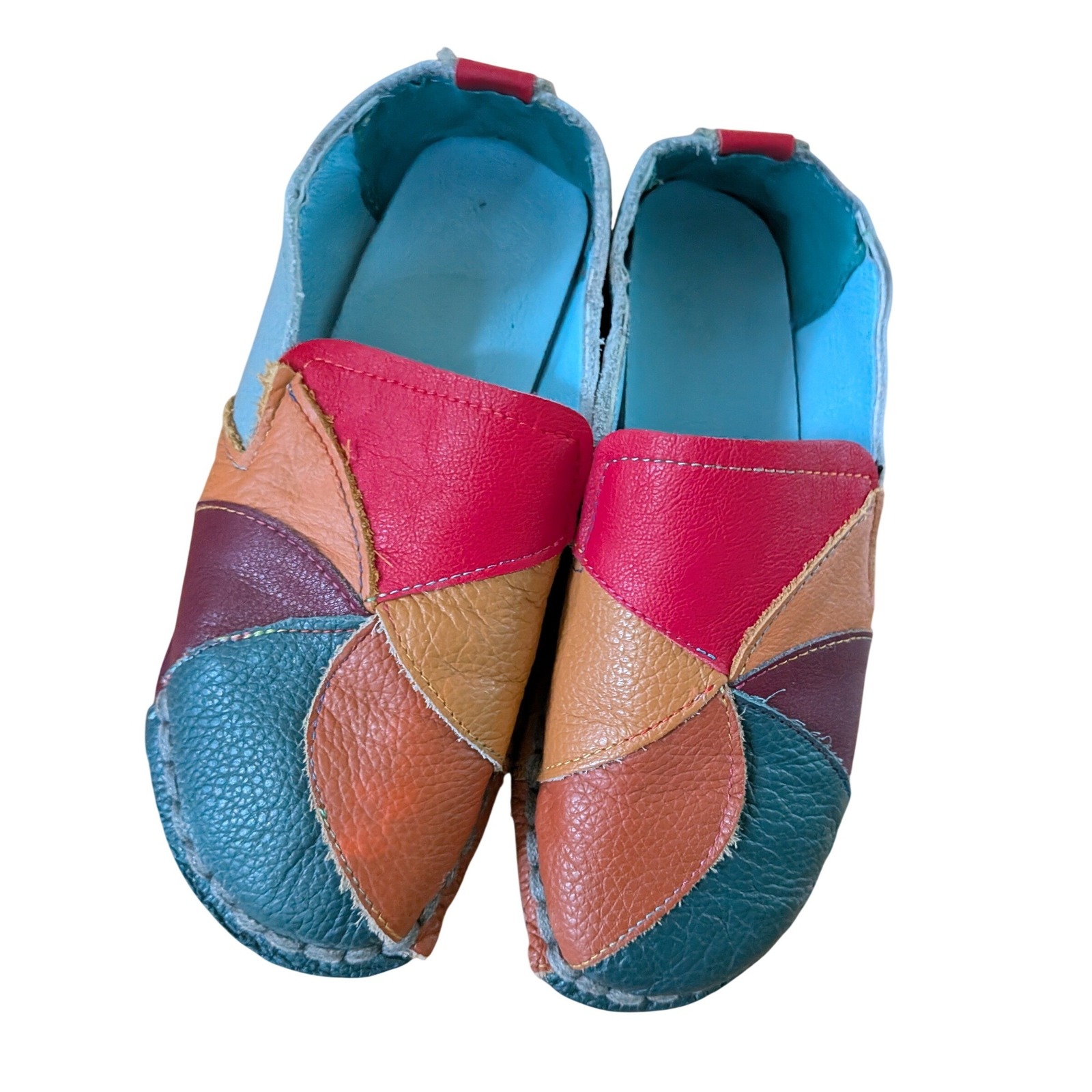 Daniffer Patchwork Loafers Women 7/ 37 Boho Eclectic Artisan Comfy Hippie Flats